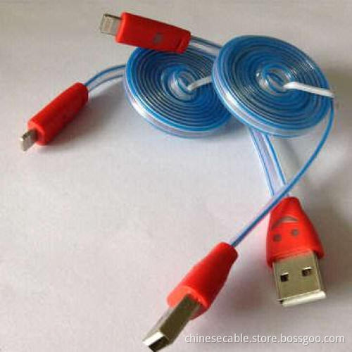 Colorful Smiling USB Cable with LED Light